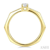 3/8 Ctw Hexagon Shank Marquise and Round Cut Diamond Fashion Ring in 14K Yellow Gold