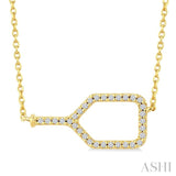1/10 Ctw Round Cut Diamond Petite Pickleball Fashion Pendant With Chain in 10K Yellow Gold