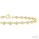 1 Ctw Bezel Set Round Cut Diamond Station Bracelet in 14K Yellow Gold