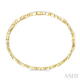 1/2 Ctw Round Cut Diamond Open Window Oval Link Bangle in 14K Yellow Gold
