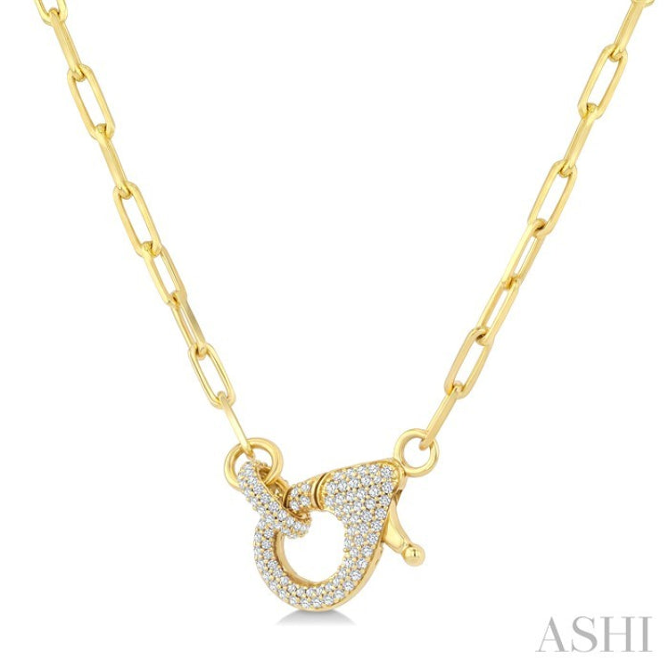 1/2 Ctw Interlock Round Cut Diamond Fashion Necklace in 14K Yellow Gol ...