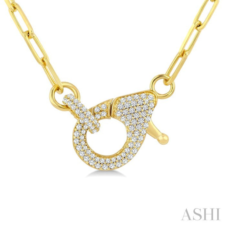 1/2 Ctw Interlock Round Cut Diamond Fashion Necklace in 14K Yellow Gol ...