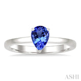 7X5MM Pear Cut Tanzanite Precious Solitaire Ring in 14K White Gold