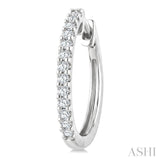 1/3 Ctw Round Cut Diamond Hoop Earrings in 14K White Gold