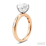 1/4 Ctw Round Shape Baguette and Round Cut Diamond Semi-Mount Engagement Ring in 14K Rose and White Gold