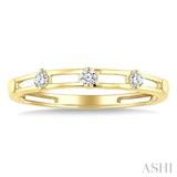 1/10 Ctw Open Window Frames Round Cut Diamond Stackable Fashion Band in 14K Yellow Gold