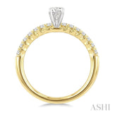 1/2 Ctw Endless Embrace Round Cut Diamond Ladies Engagement Ring with 1/4 Ct Round Cut Center Stone in 14K Yellow and White Gold