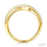 1 Ctw Round Cut Diamond Criss-Cross Bold Fashion Band in 14K Yellow Gold