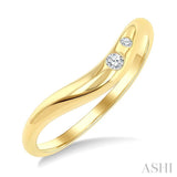 1/20 Ctw Wave Round Cut Diamond Flush Set Fashion Band in 10K Yellow Gold