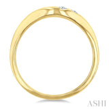 1/20 Ctw Wave Round Cut Diamond Flush Set Fashion Band in 10K Yellow Gold