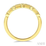 1/10 Ctw Lattice Baguette and Round Cut Diamond Stackable Band in 14K Yellow Gold