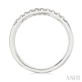 1/4 Ctw Vertically Aligned Baguette and Round Cut Diamond Stackable Fashion Band in 10K White Gold