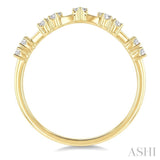 1/5 Ctw Chevron Spaced Round Cut Diamond Fashion Band in 14K Yellow Gold