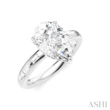 1/3 Ctw Akari Pear Shape Baguette and Round Cut Diamond Semi Mount Engagement Ring in 14K White Gold