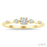 1/5 Ctw Round Cut Diamond Stackable Fashion Ring in 14K Yellow Gold