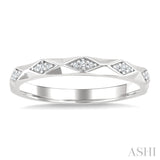 1/20 Ctw 3-D Geometric Shape Round Cut Diamond Stackable Fashion Band in 14K White Gold