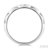 1/20 Ctw 3-D Geometric Shape Round Cut Diamond Stackable Fashion Band in 14K White Gold