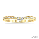 1/6 Ctw Chevron Round Cut Diamond Fashion Ring in 14K Yellow Gold