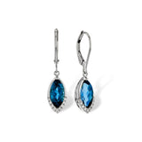 14KT Gold Blue Topaz Earrings