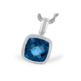 14KT Gold Blue Topaz Necklace