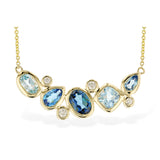 14KT Gold Blue Topaz Necklace
