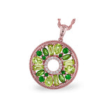 14KT Gold Peridot & Green Garnet Necklace