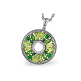 14KT Gold Peridot & Green Garnet Necklace