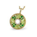 14KT Gold Peridot & Green Garnet Necklace