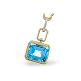 14KT Gold Blue Topaz Necklace