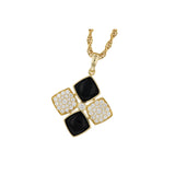 14KT Gold Onyx & Diamond Necklace