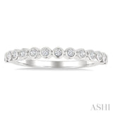 1/6 Ctw Half Eternity Bezel Set Round Cut Diamond Fashion Band in 10K White Gold