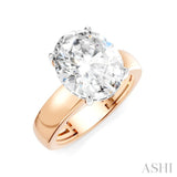1/10 Ctw Oval Shape Round Cut Diamond Semi-Mount Engagement Ring in 14K Rose and White Gold