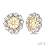 1 1/2 Ctw Round Cut Diamond Earrings Jacket in 14K Yellow Gold