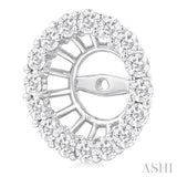 1 1/4 Ctw Round Cut Diamond 8MM Round Earrings Jacket in 14K White Gold