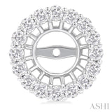 1 1/4 Ctw Round Cut Diamond 8MM Round Earrings Jacket in 14K White Gold
