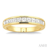 1.00 ctw Princess Cut Diamond Wedding Band in 14K Yellow Gold