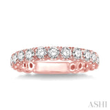 3/4 ctw Round Cut Diamond Wedding Band in 14K Rose Gold