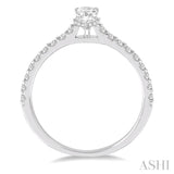 5/8 ctw Pear Center Stone Ladies Engagement Ring with 3/8 Ct Pear Cut Center Stone in 14K White Gold