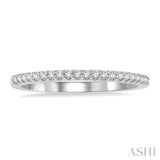 1/10 Ctw Round Cut Diamond Wedding Band in 14K White Gold