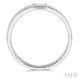 1/5 Ctw Double Row Baguette and Round Diamond Fashion Ring in 14K White Gold