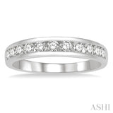 1/2 Ctw Channel Set 11 Stone Round Cut Diamond Wedding Band in 14K White Gold