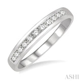 1/4 Ctw Channel Set 11 Stone Round Cut Diamond Wedding Band in 14K White Gold