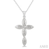 1/50 Ctw Round Cut Diamond Infinity Cross Pendant in Sterling Silver with Chain