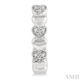 1/20 Ctw Mini Hearts Round Cut Diamond Hoop Earring in Sterling Silver