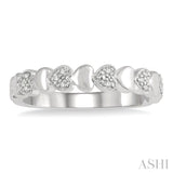 1/20 Ctw Mini Hearts Round Cut Diamond Fashion Ring in Sterling Silver