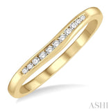 1/10 ctw Arched Channel Round Cut Diamond Wedding Band in 14K Yellow Gold