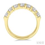 2.00 ctw 7 Stone Round Cut Diamond Wedding Band in 14K Yellow Gold