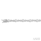 1 1/2 ctw Lovebright Round Cut Diamond Infinity Link Bracelet in 14K White Gold