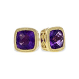 14KT Gold Amethyst Earrings