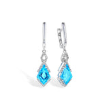 14KT Gold Blue Topaz Earrings